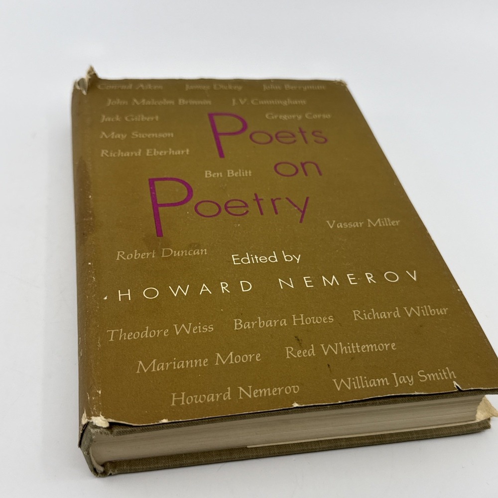 Poets on Poetry Howard Nemerov 1966 Hardcover Book Dust Jacket - Picture 1 of 13